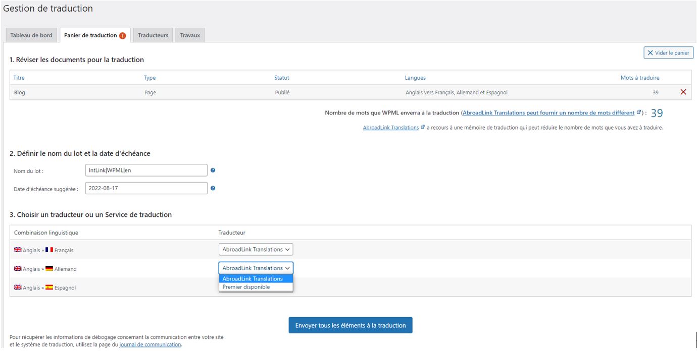 Traduction des articles et des pages